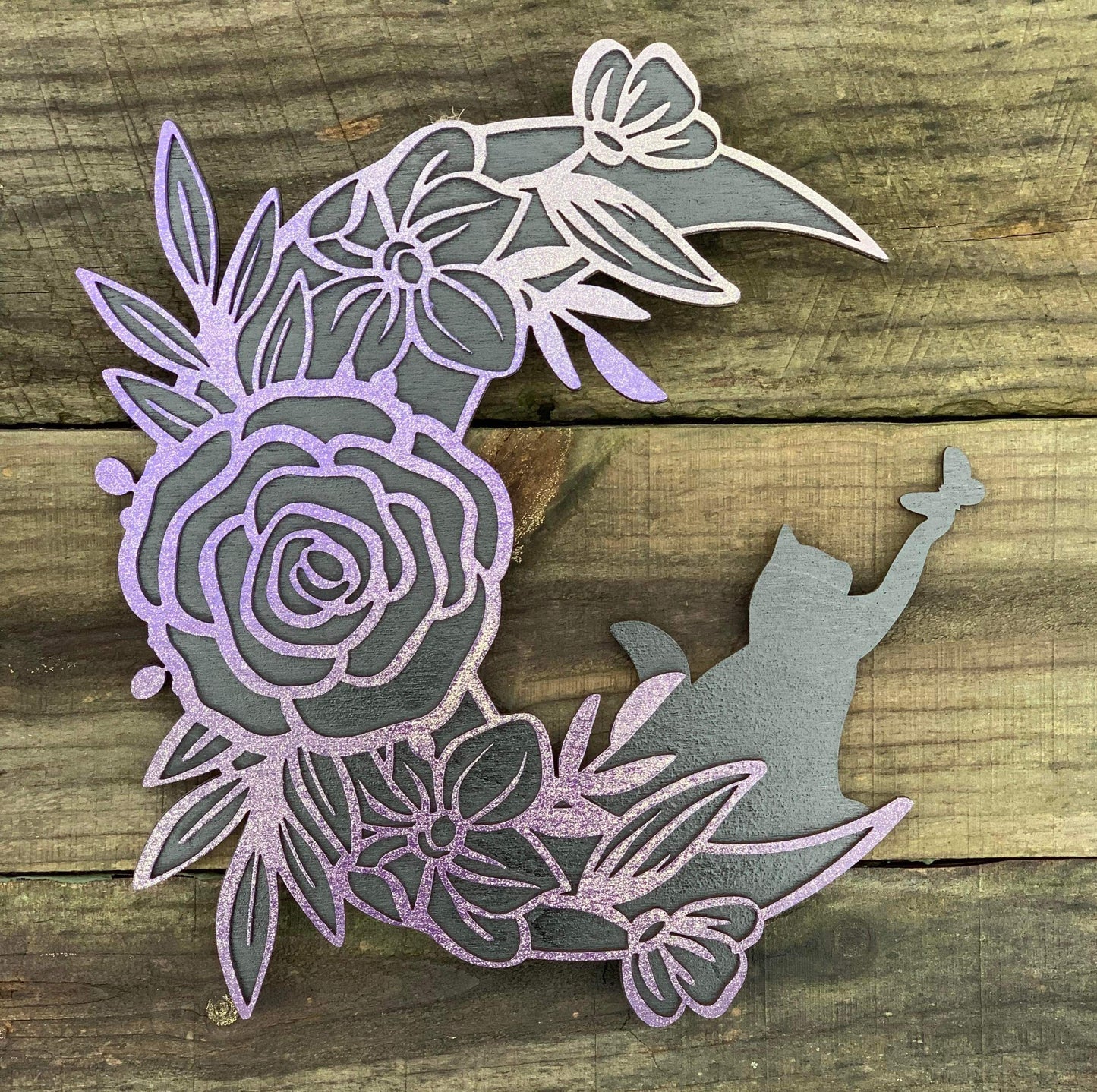 Floral moon with Cat (Digital Download)